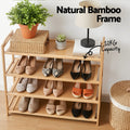Artiss 4 Tier Bamboo Shoe Rack Storage Organiser Pine