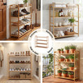Artiss 4 Tier Bamboo Shoe Rack Storage Organiser Pine