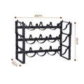 Artiss 3-Tier Wine Rack Metal Freestanding 12 Bottles Modular Countertop Wine Display Shelf Black