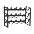 Artiss 3-Tier Wine Rack Metal Freestanding 12 Bottles Modular Countertop Wine Display Shelf Black