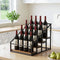 Artiss 4-Tier Wine Rack Tabletop Countertop Wine Bottle Holder 16 Bottles Freestanding Black & Wood