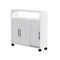 Artiss Bathroom Storage Cabinet 3 Doors Toilet Caddy Shelf Wheels White