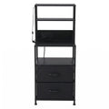 Artiss Bedside Table Tall LED Charging Drawers Black Nightstand