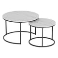 Artiss Nesting Coffee Table Set 2 Marble Effect White