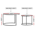 Artiss Nesting Coffee Table Set 2 Marble Effect White