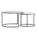 Artiss Nesting Coffee Table Set 2 Marble Effect White
