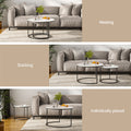 Artiss Nesting Coffee Table Set 2 Marble Effect White