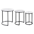Artiss Nesting Coffee Table Set of 3 Round Stackable Side End Tables Marble Finish White