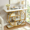 Artiss Console Table Marble 4-Tier Shelves 105cm White Gold