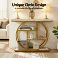 Artiss Console Table Marble 4-Tier Shelves 105cm White Gold