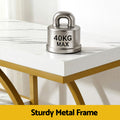 Artiss Console Table Marble 4-Tier Shelves 105cm White Gold