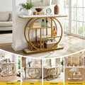 Artiss Console Table Marble 4-Tier Shelves 105cm White Gold