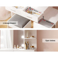 Artiss Dressing Table White LED Bulbs Mirror Stool Set