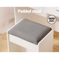 Artiss Dressing Table White LED Bulbs Mirror Stool Set