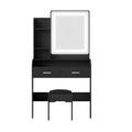 Artiss Dressing Table With Stool LED Mirror Black