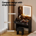 Artiss Dressing Table With Stool LED Mirror Black