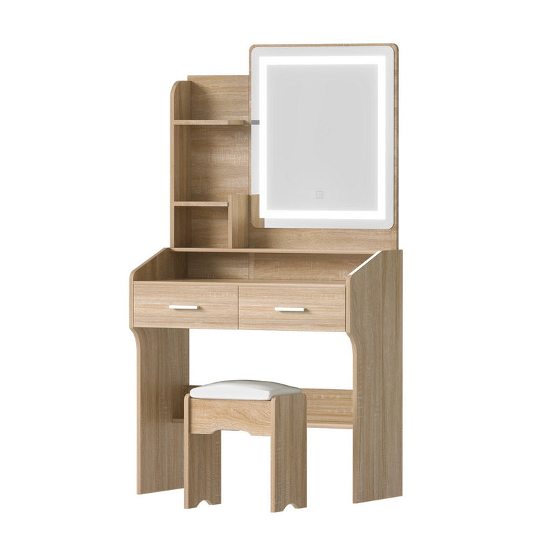 Artiss Dressing Table Set With Stool LED Wood Vanity