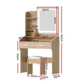 Artiss Dressing Table Set With Stool LED Wood Vanity