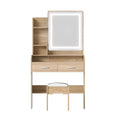 Artiss Dressing Table Set With Stool LED Wood Vanity
