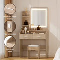 Artiss Dressing Table Set With Stool LED Wood Vanity