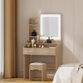 Artiss Dressing Table Set With Stool LED Wood Vanity