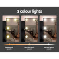 Artiss Dressing Table Black 10 LED Bulbs Mirror Stool Set
