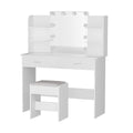 Artiss Dressing Table Set 10 LED Bulbs White Stool