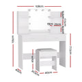 Artiss Dressing Table Set 10 LED Bulbs White Stool