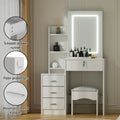 Artiss Dressing Table Vanity Desk LED Stool White