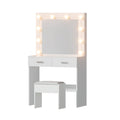 Artiss Dressing Table Vanity Desk White 10 LED Bulbs Stool