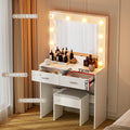 Artiss Dressing Table Vanity Desk White 10 LED Bulbs Stool