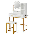 Artiss Dressing Table Vanity Desk LED Charging White Stool