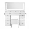 Artiss Dressing Table Makeup Vanity Desk Large LED Mirror 10 Drawers Power Outlet Hair Dryer Holder Hook White