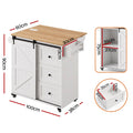Artiss Kitchen Island Trolley Rolling Serving Cart Storage Drawer Cabinet 100cm