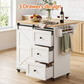 Artiss Kitchen Island Trolley Rolling Serving Cart Storage Drawer Cabinet 100cm