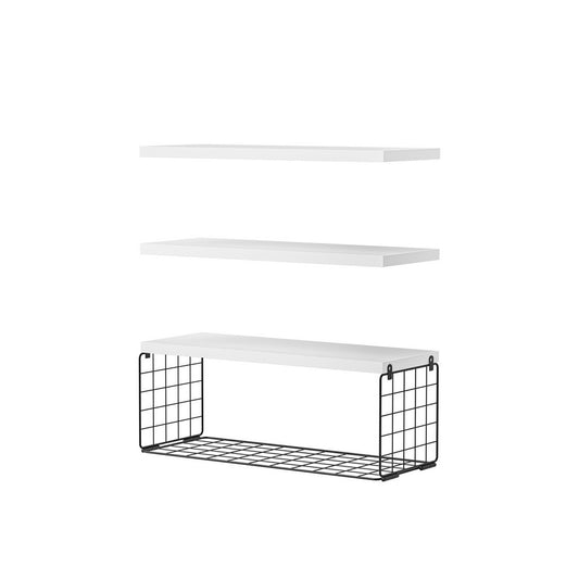 Artiss Floating Wall Shelf Set of 3 White