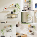 Artiss Floating Wall Shelf Set 3 White Storage Shelves