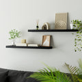 Artiss Floating Wall Shelf Set of 2 Black 90cm