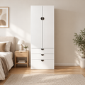 Artiss Wardrobe Cabinet Bedroom Clothes Storage Organiser Cupboard 3 Drawers Shelf Hanging Rod
