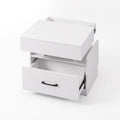 Artiss Bedside Table with Charging Station Drawer Sliding Top Nightstand White