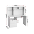 Artiss Computer Desk Office Study Desks Table Bookshelf Drawer White 120cm