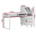 Artiss Computer Desk with Drawer Bookshelf Office Study Table