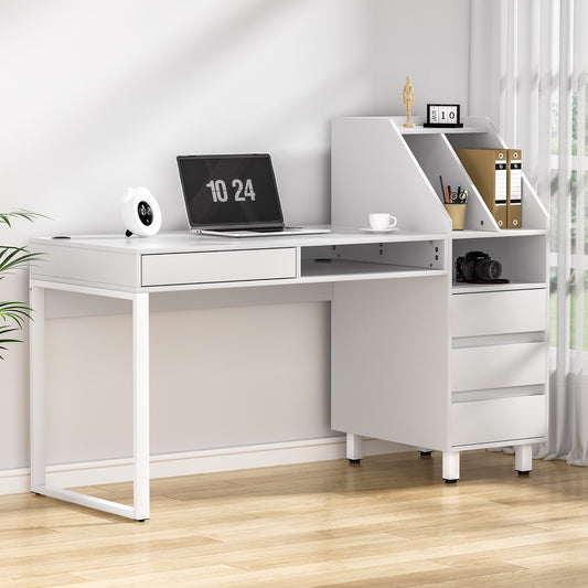 Artiss Computer Desk with Drawer Bookshelf Office Study Table