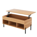 Artiss Lift Top Coffee Table Oak Storage