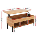 Artiss Lift Top Coffee Table Oak Storage