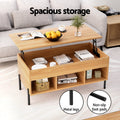 Artiss Lift Top Coffee Table Oak Storage