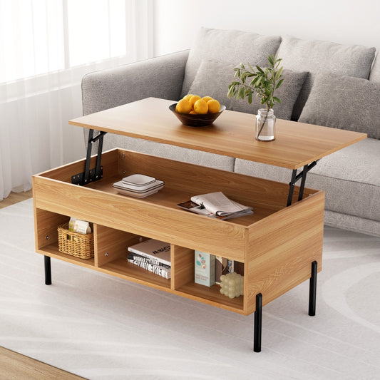 Artiss Lift Top Coffee Table Oak Storage