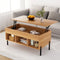 Artiss Lift Top Coffee Table Oak Storage