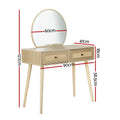 Artiss Dressing Table Set Rattan Frances Mirror Stool