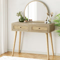 Artiss Dressing Table Set Rattan Frances Mirror Stool
